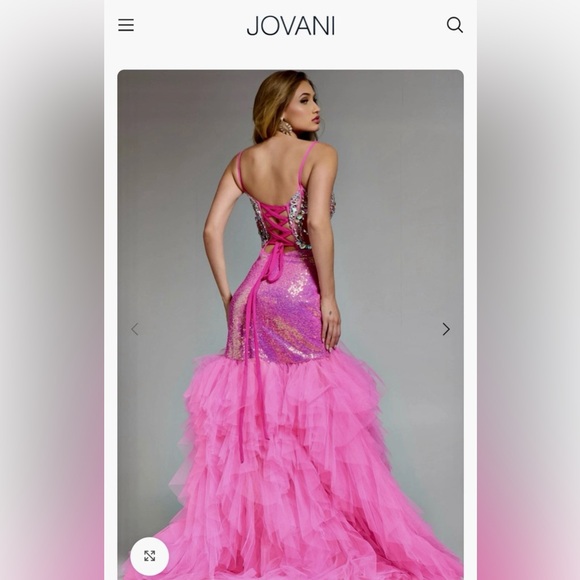 *SPRING SALE* NWT JOVANI SZ 10 Gown PINK Sequins Beads & Pink Tulle (SEE NOTES) - Picture 8 of 9